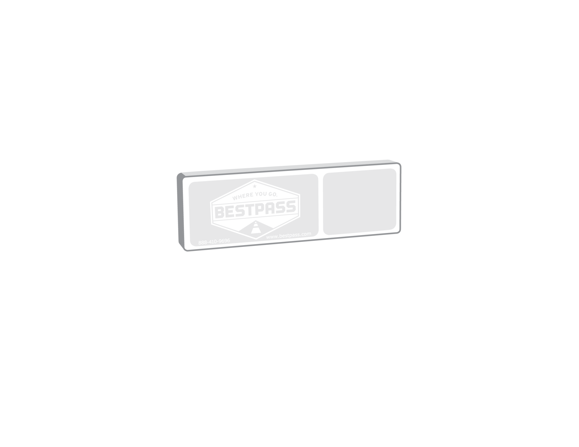 Bestpass’s Horizon Scout toll transponder mounted on a truck windshield 