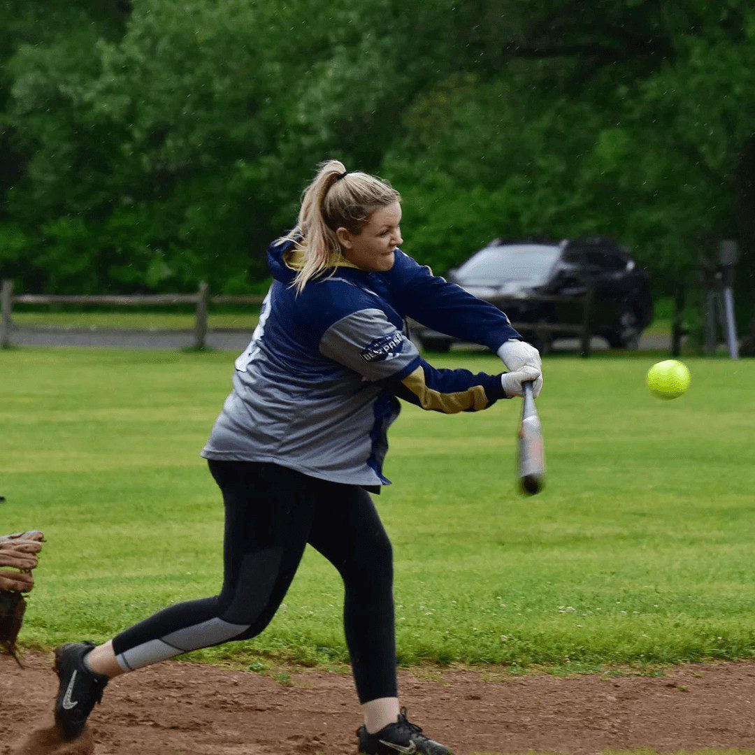 woman playing softball