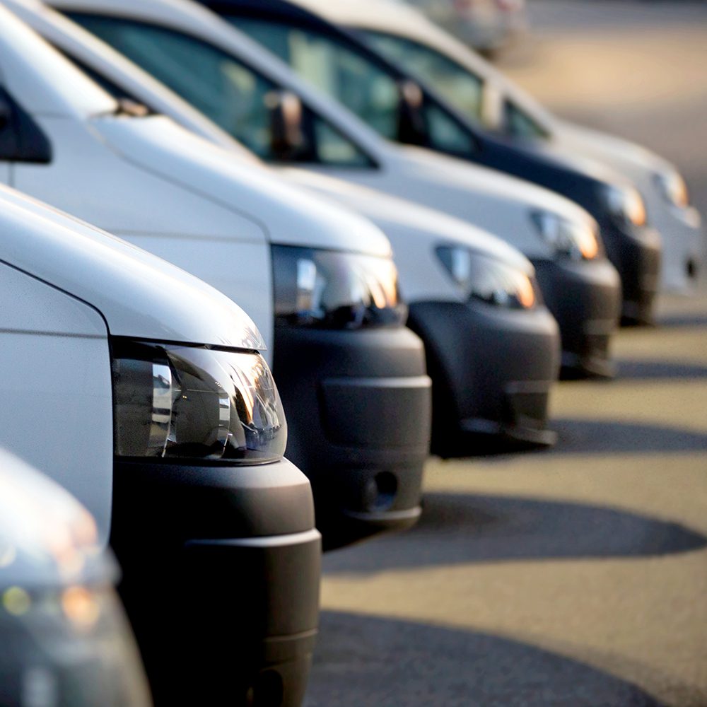 service vans lined up